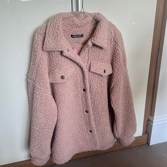 SHEIN Jackets & Blazers - Teddy bear pink shacket